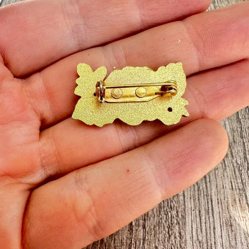 Vintage Jewelry Gold Tone Rose Brooch Pin
